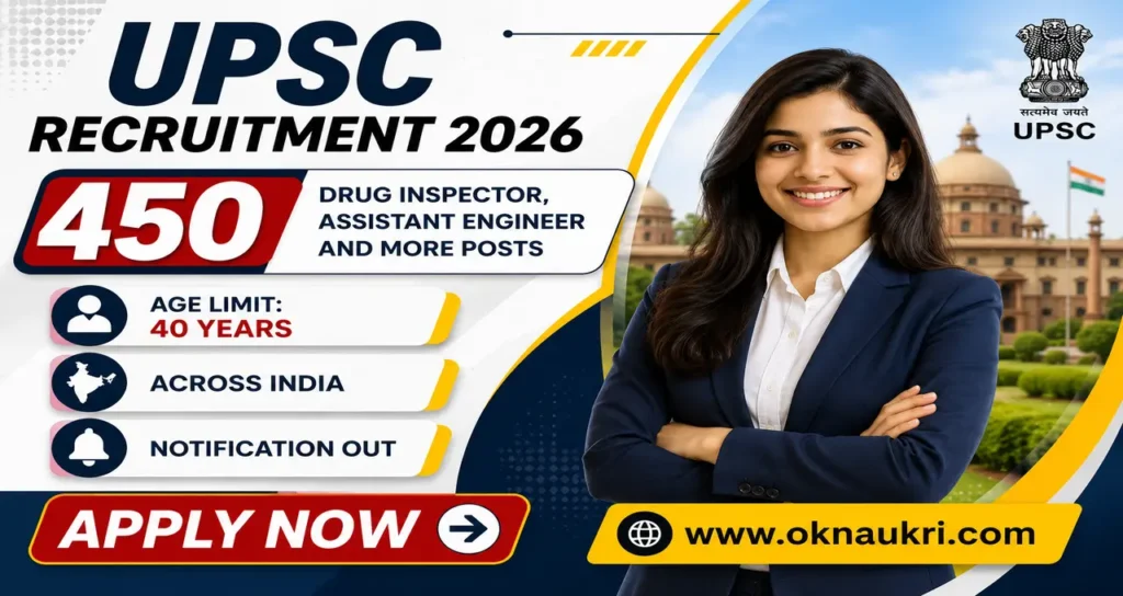 UPSC Recruitment 2026: Apply Online for 450 Drug Inspector and Assistant Engineer Posts