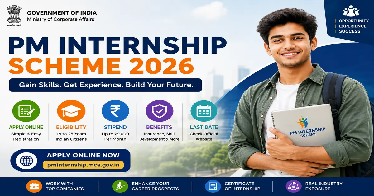 PM Internship Scheme 2026 Apply Online, Eligibility, Stipend & Benefits